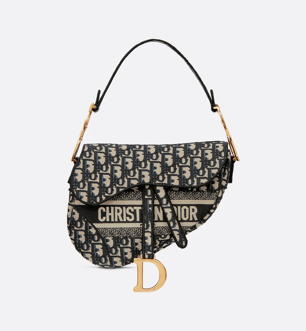 Dior Saddle Bag Blue Oblique Canvas