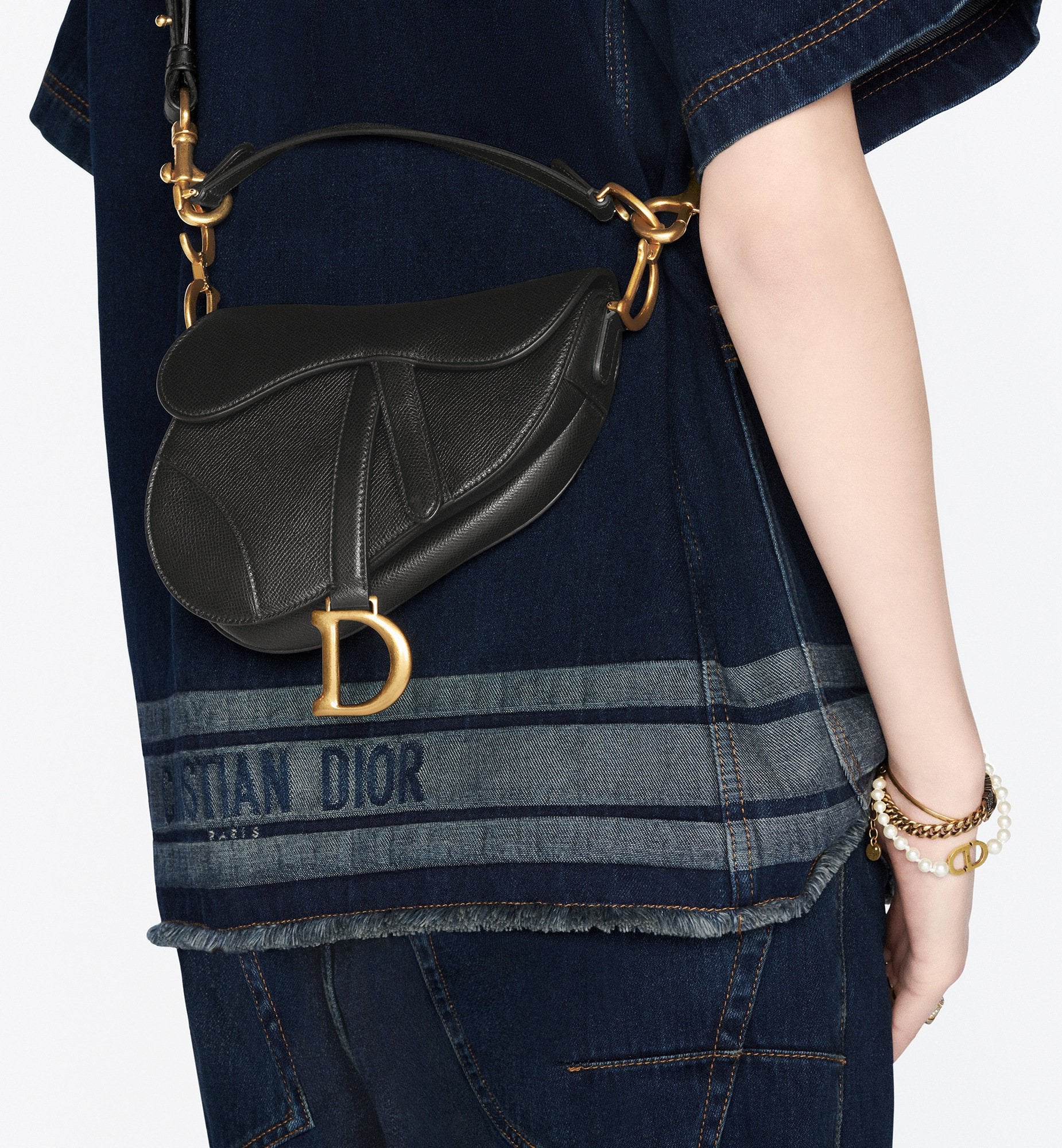 Dior Saddle Bag Black Grained Calfskin